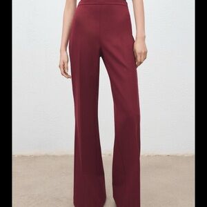 NWT Mango Burgundy Wide Leg Pants